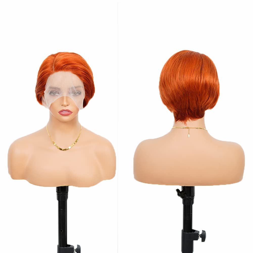 Raw Indian Short Pixie Cut Human Hair Lace Front Wigs transparent Lace Frontal Wigs Human Hair 4x4 Lace Wigs For Black Women