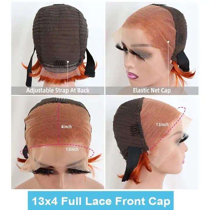 Raw Indian Short Pixie Cut Human Hair Lace Front Wigs transparent Lace Frontal Wigs Human Hair 4x4 Lace Wigs For Black Women