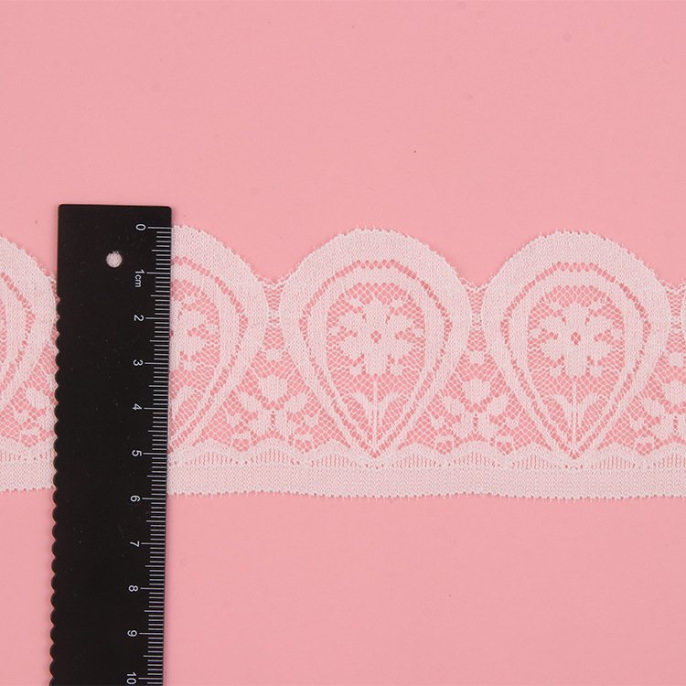 Fabric Wholesale Garment Accessories Ribbon Mesh Polyester Stretch Milk Silk Fancy Embroidery Elastic Lace Trim
