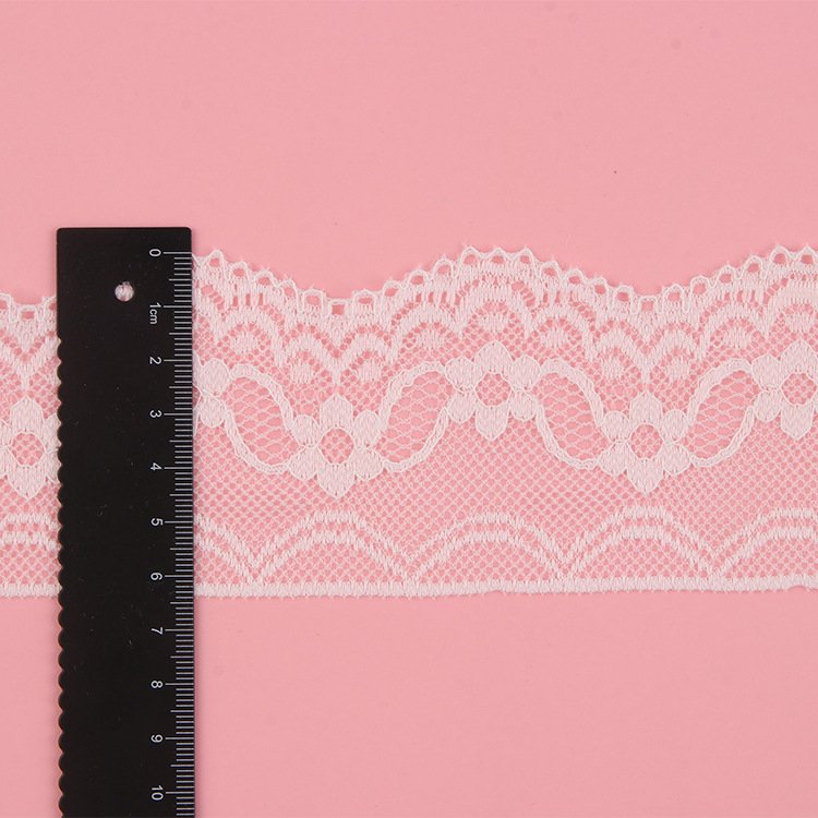 Fabric Wholesale Garment Accessories Ribbon Mesh Polyester Stretch Milk Silk Fancy Embroidery Elastic Lace Trim