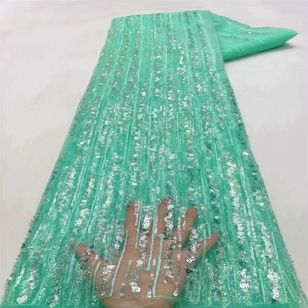 fancy flower embroidery fabric with sequins, high-end white lace fabric for wedding bridal dress