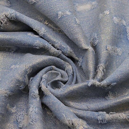 Wholesales New Trade Twill Woven Cotton Denim Fabric Wash Hot Gold Fabric Clothing Bag Hat Fabric