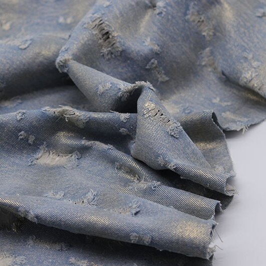 Wholesales New Trade Twill Woven Cotton Denim Fabric Wash Hot Gold Fabric Clothing Bag Hat Fabric