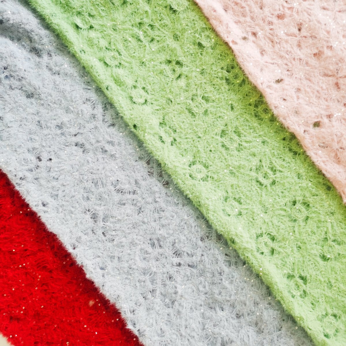 New Autumn/Winter 2024 Color mink hair sequin Water soluble embroidery lace fabric sweater fabric