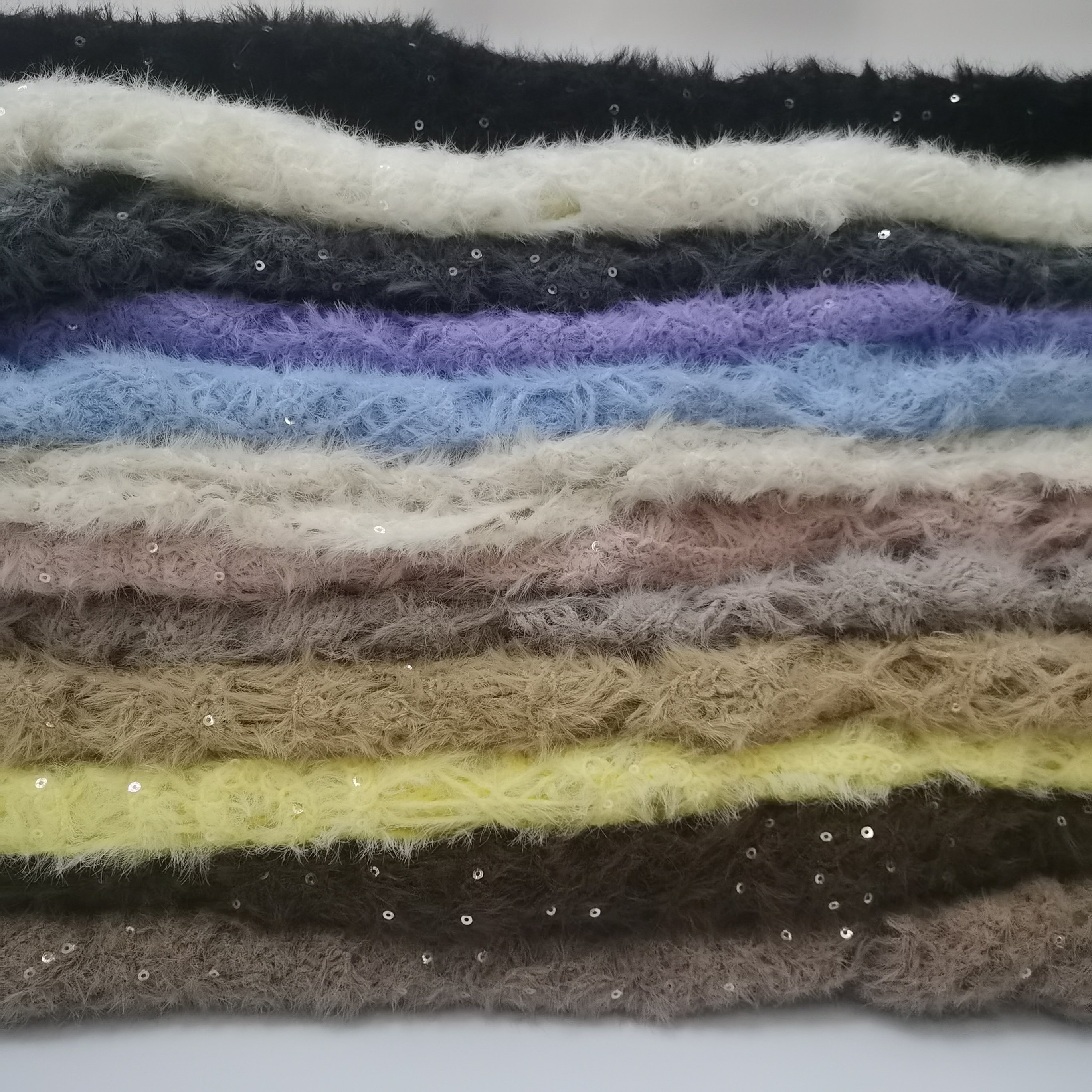 New Autumn/Winter 2024 Color mink hair sequin Water soluble embroidery lace fabric sweater fabric