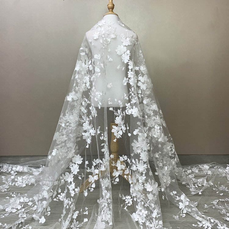 Exquisite plant pattern lace embroidery fabric fashion skirt lace cheongsam fabric handmade diy home fabric