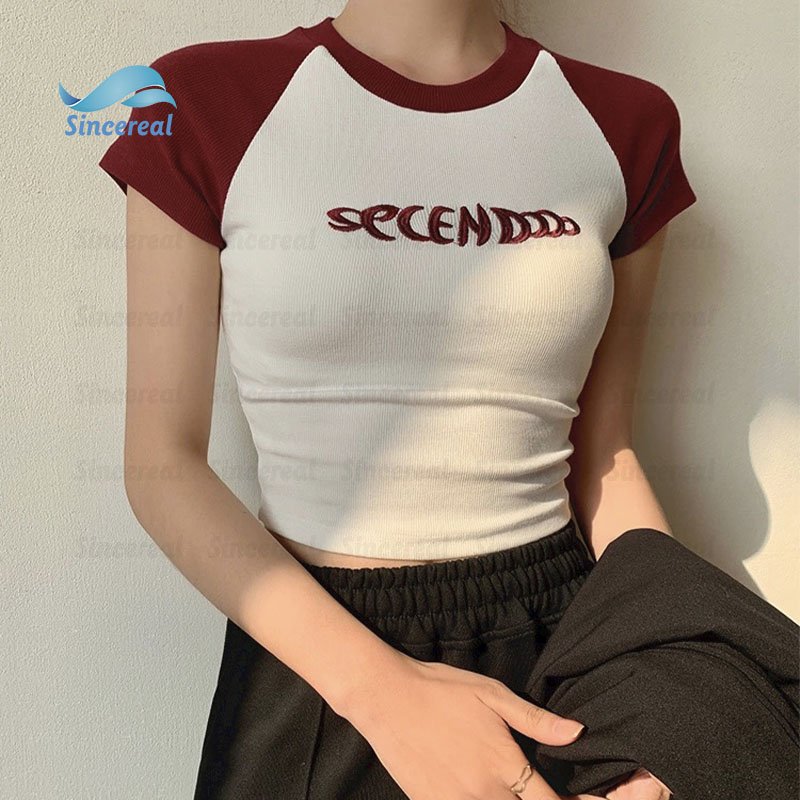 Custom Letter Print Slim Graphic Summer Harajuku Streetwear Short Sleeve Aesthetic Clothes Women T-Shirt Y2k Crop Tops baby Tees