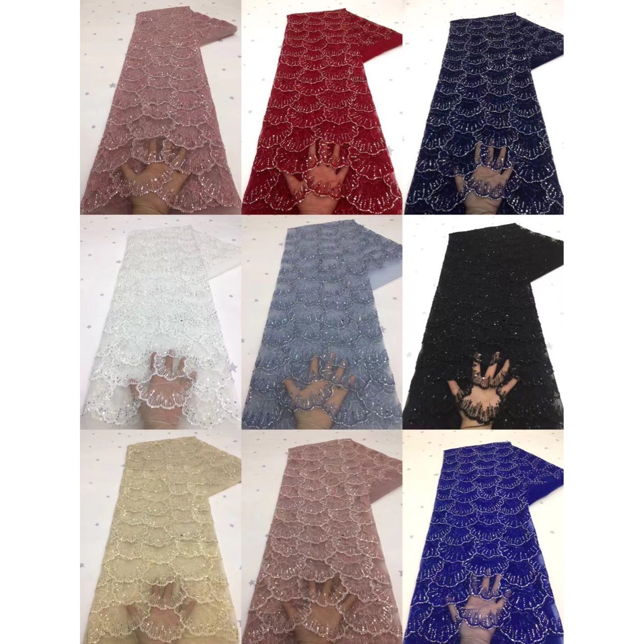 golden supplier sequin embroidery fabric for wedding dress making cheap wedding embroidery lace fabric for women party dress
