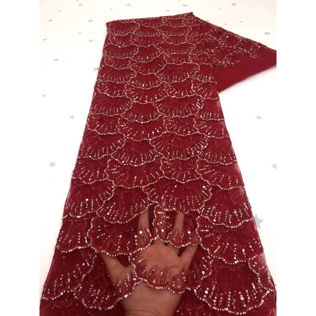 golden supplier sequin embroidery fabric for wedding dress making cheap wedding embroidery lace fabric for women party dress