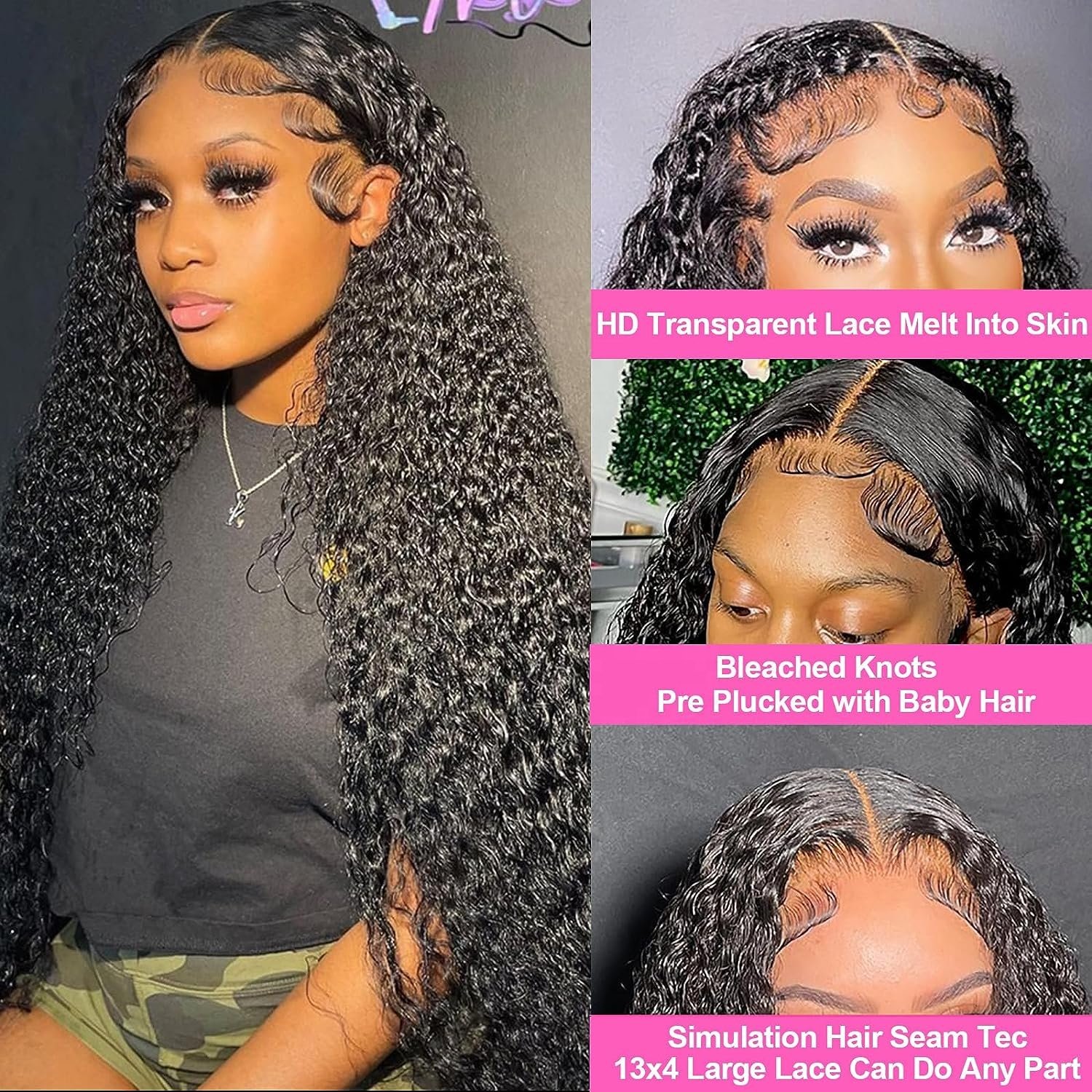 Brazilian Water Wave Lace Frontal Wig Glueless Full HD Lace Wigs for Black Women 13x6 HD Human Hair Lace Front Raw Hair Wig