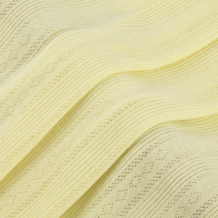 Breathable Soft Irregular Jacquard Ribbed Knit Fabric Eco-friendly Mesh Loungewear 15% Viscose 85% Polyester for Womens Clothing