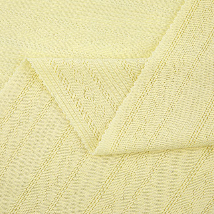 Breathable Soft Irregular Jacquard Ribbed Knit Fabric Eco-friendly Mesh Loungewear 15% Viscose 85% Polyester for Womens Clothing