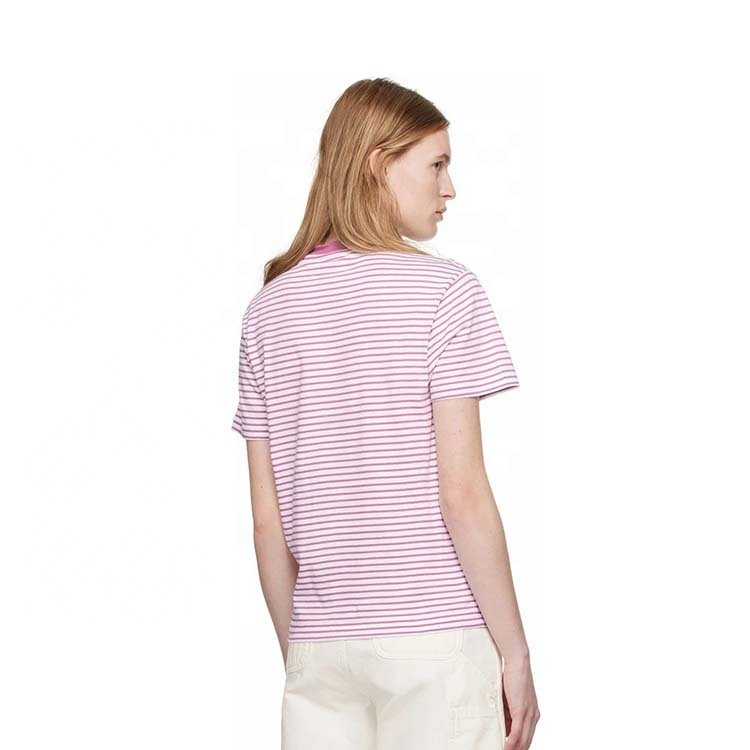 High quality custom 100% cotton purple fashion design t shirt for women