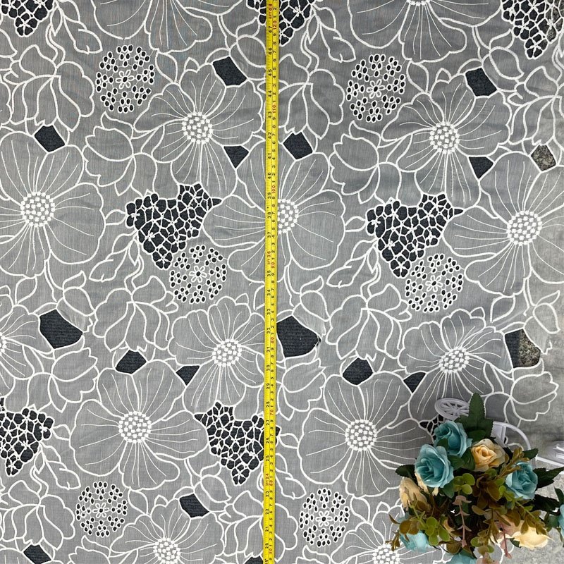 March Festival Polyester Organza Fabric Water soluble Florals Voile Eyelet Design Lace Cutting for shorts