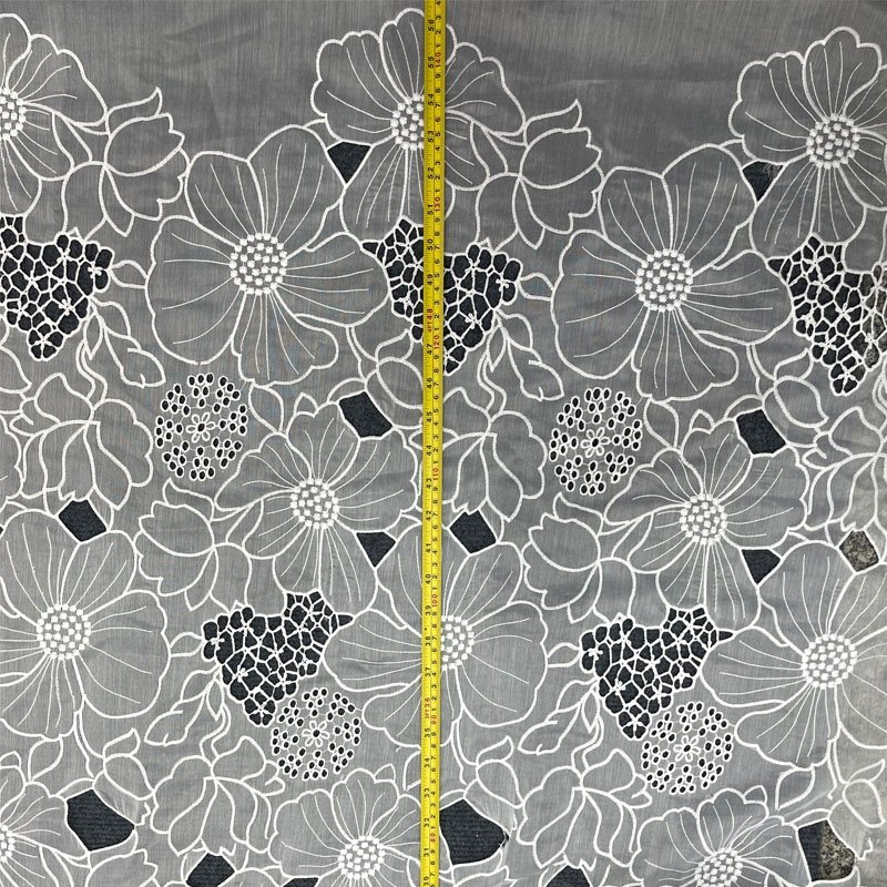 March Festival Polyester Organza Fabric Water soluble Florals Voile Eyelet Design Lace Cutting for shorts