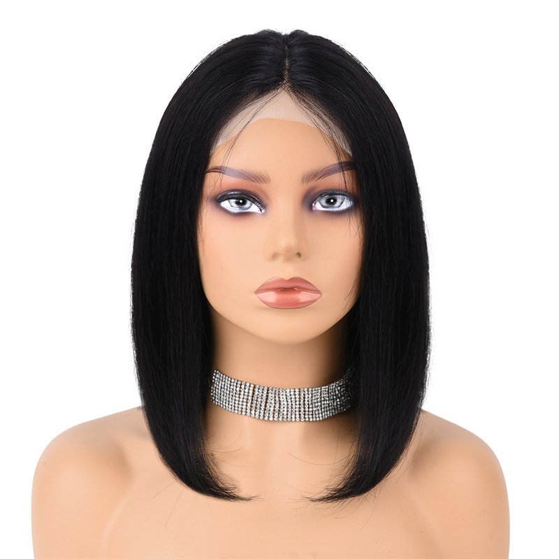 11A Natural Color Straight 8-14 Inch T Part Lace closure Wigs In Stock 100% Brazilian Human Hair wigs Cheap hot sale for woman