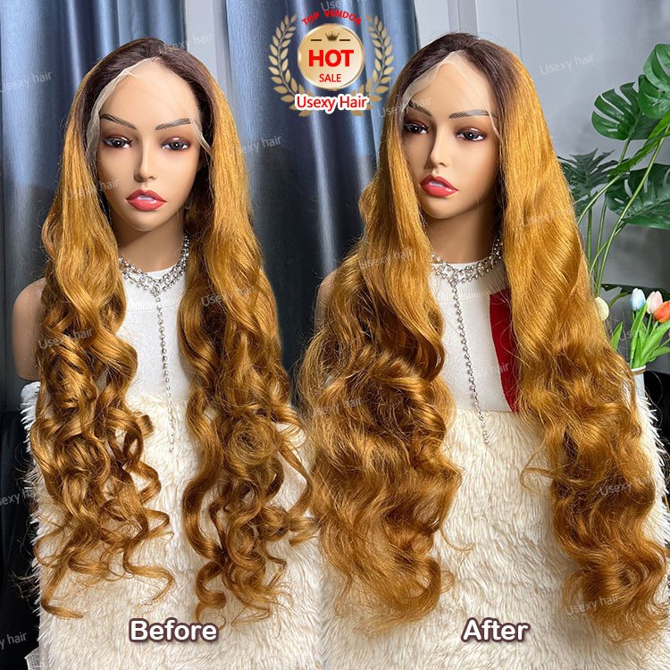 Highlight Pre Plucked Glueless Hd Full Frontal Raw Virgin Hair Wig Body Wave Water Curly Lace Front 100Natural Human Hair Wigs