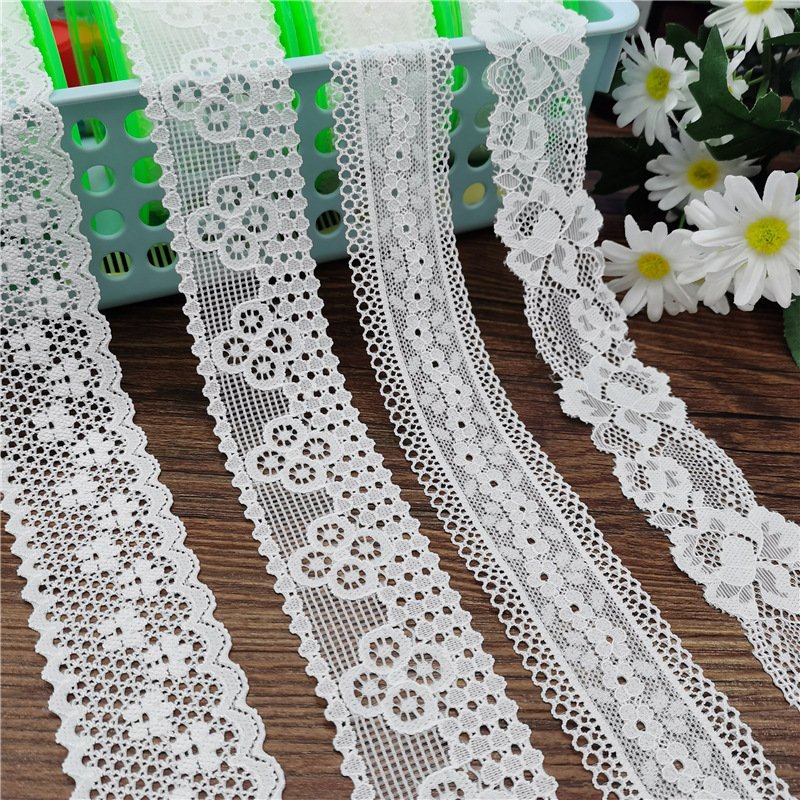 Factory stock white black 3 cm 4 cm elastic lace ribbon eyelash lace trim materials For Hair Accessories