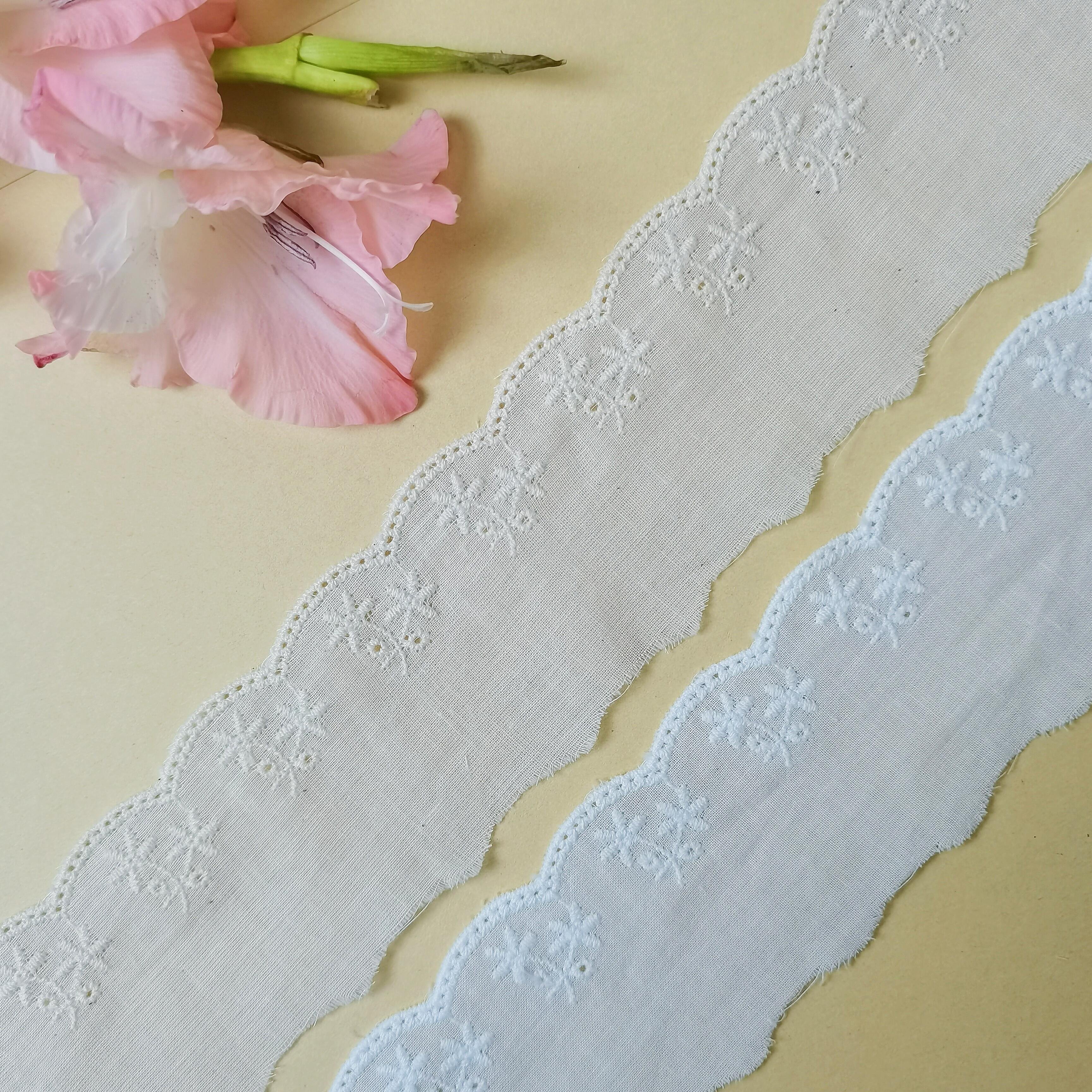 Premium 100% Cotton Trim for Women's Dresses High Quality Embroidery Fabric Guipure Flower Decoration Mesh Crochet Lace Trim