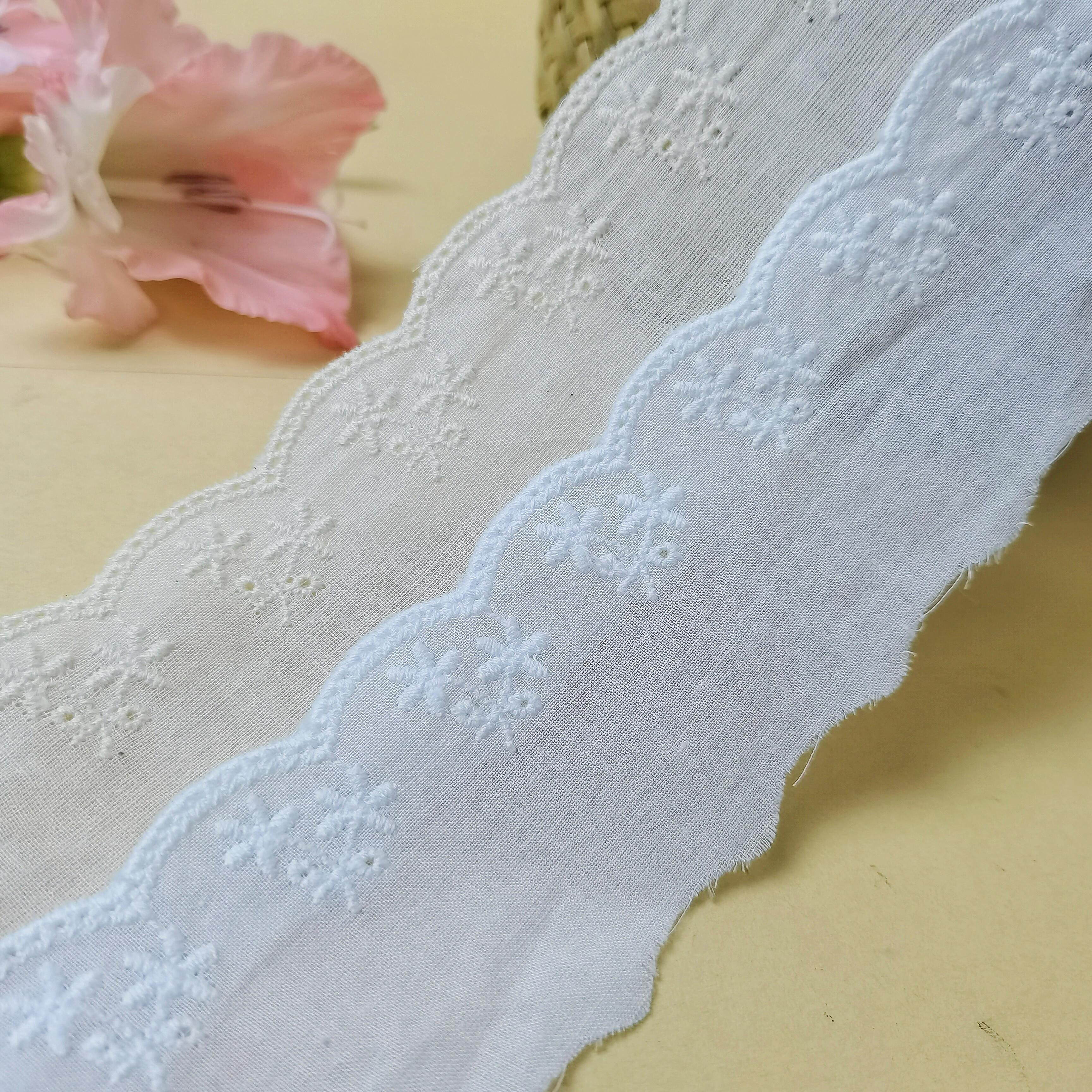 Premium 100% Cotton Trim for Women's Dresses High Quality Embroidery Fabric Guipure Flower Decoration Mesh Crochet Lace Trim