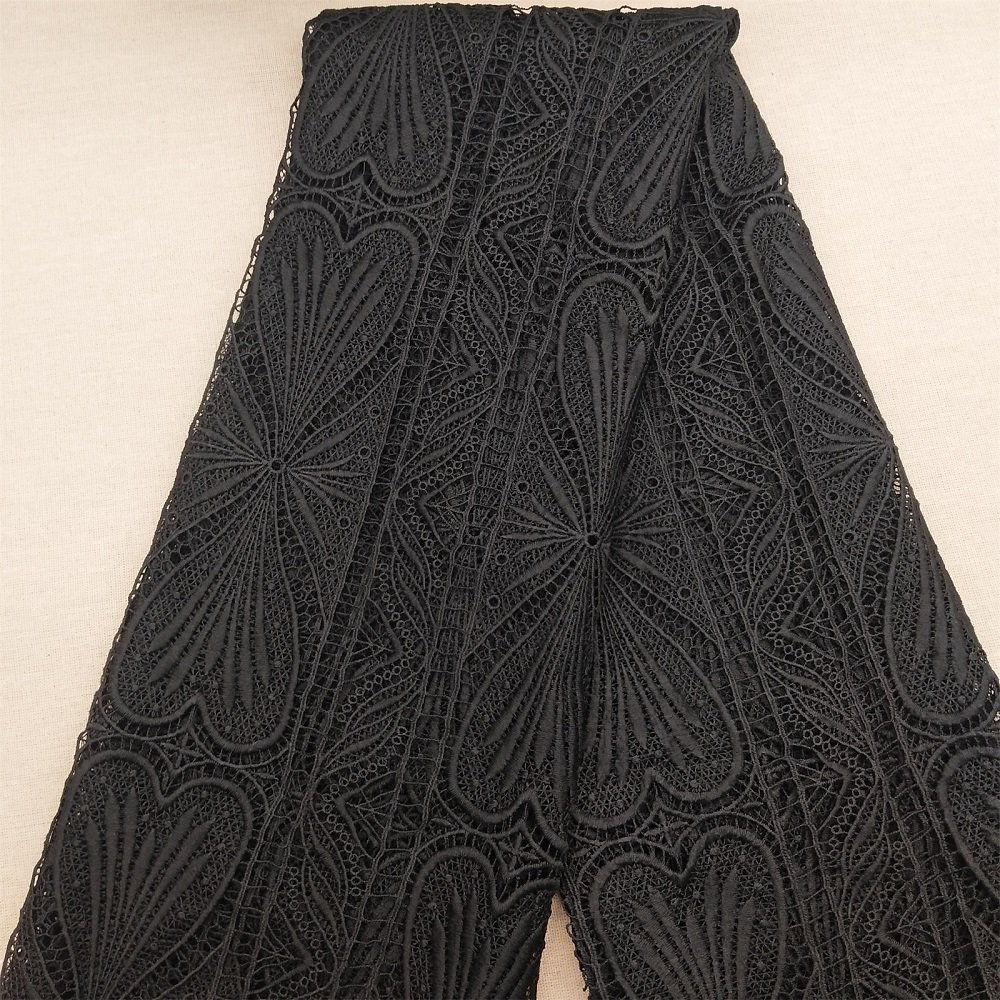 Black Milk Silk Regular Embroidery Water Soluble Lace Fabric