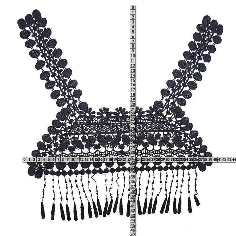Polyester Hollow out Embroidery corsage tassel fake Collar water soluble fringe Collar Neck lace For dress accessories