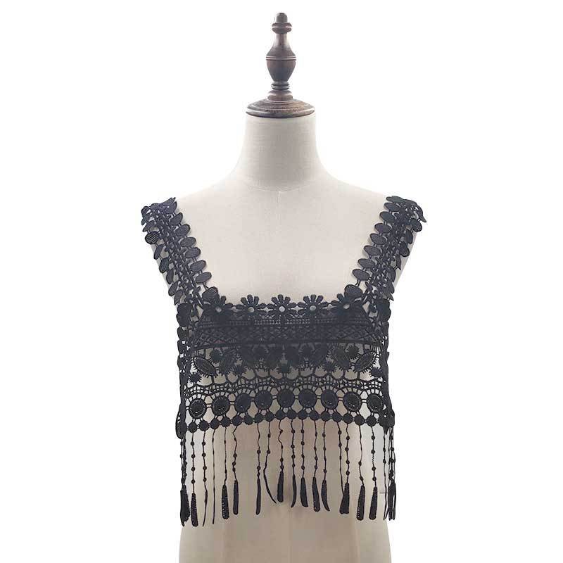 Polyester Hollow out Embroidery corsage tassel fake Collar water soluble fringe Collar Neck lace For dress accessories