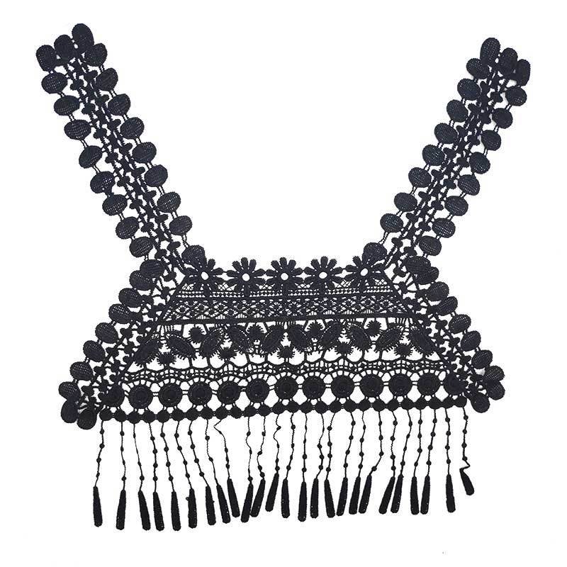 Polyester Hollow out Embroidery corsage tassel fake Collar water soluble fringe Collar Neck lace For dress accessories