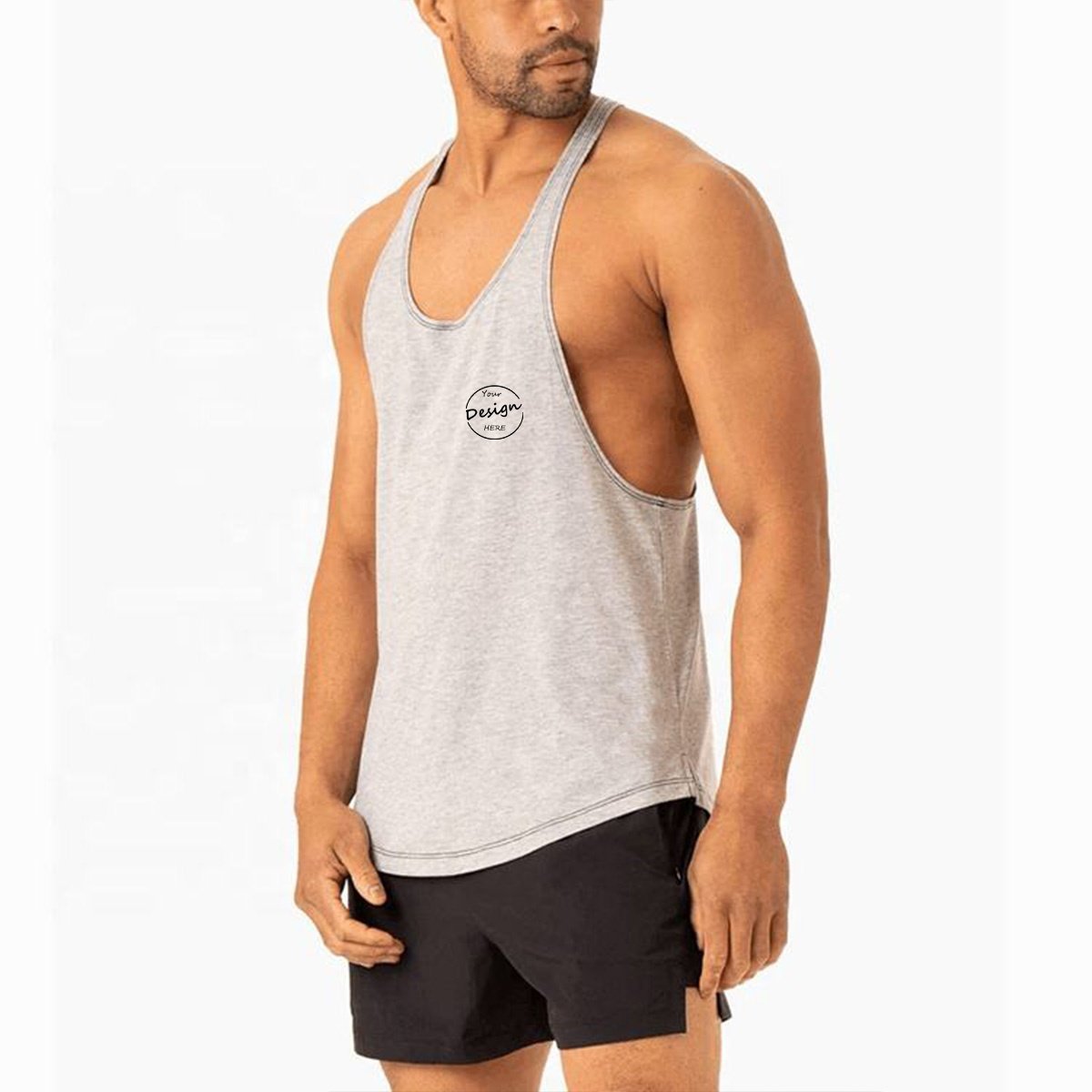 Blank Deep Armhole Plus Size Men's Tank Tops Sweat Vest Custom Cotton Tank Top Summer Clothes For Men Stringer Tank Top Men