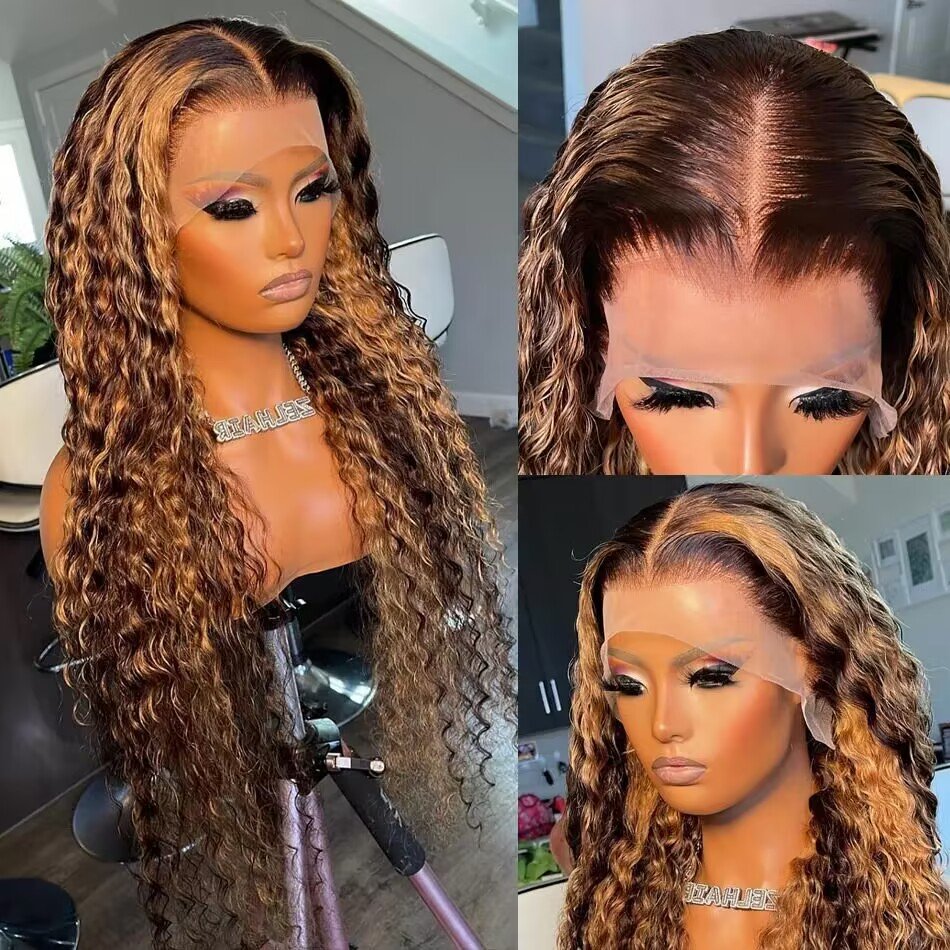 Wholesale Virgin Vietnamese Raw Hair Transparent Lace Frontal Wigs Natural Straight Blonde Color 60C