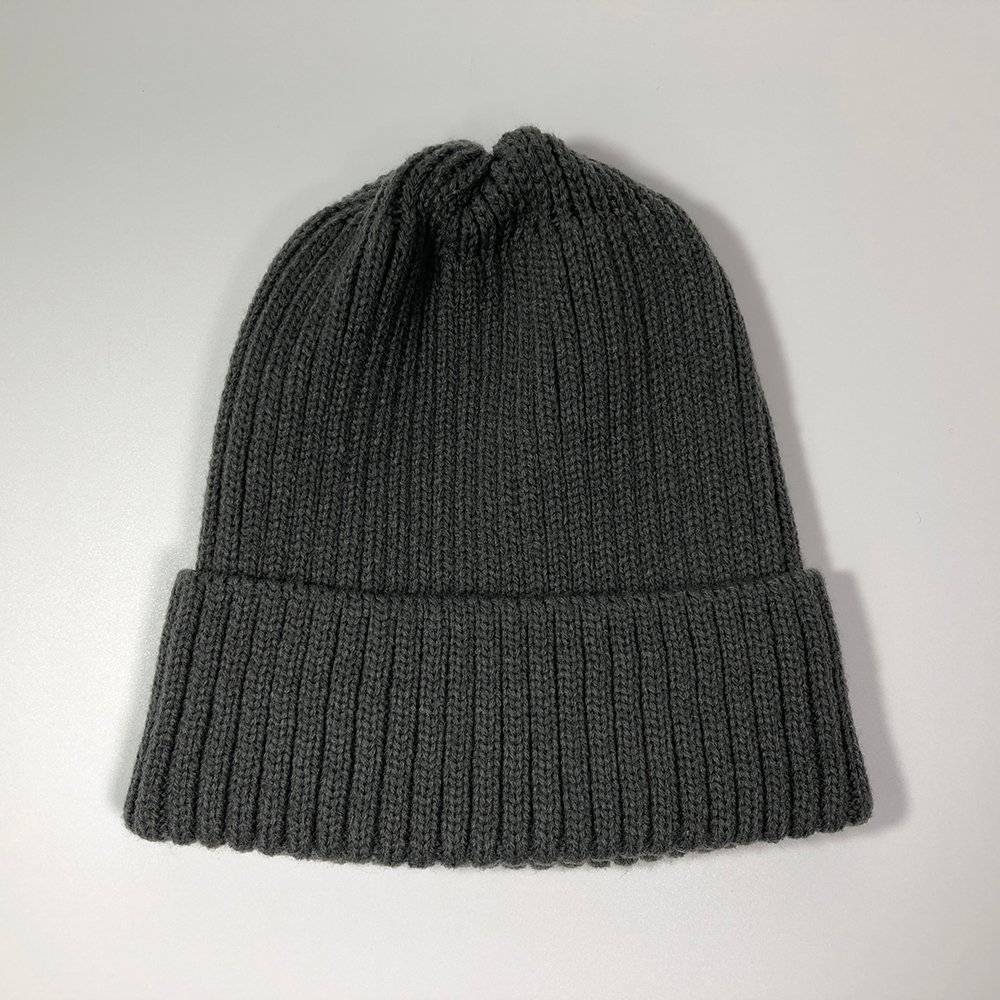 Premium custom beanie ribbed knit Unisex blank grey vintage toques with your own label Embroidered cuffed winter acrylic caps