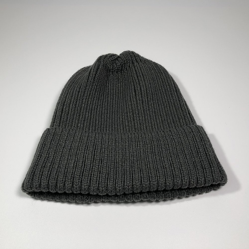 Premium custom beanie ribbed knit Unisex blank grey vintage toques with your own label Embroidered cuffed winter acrylic caps