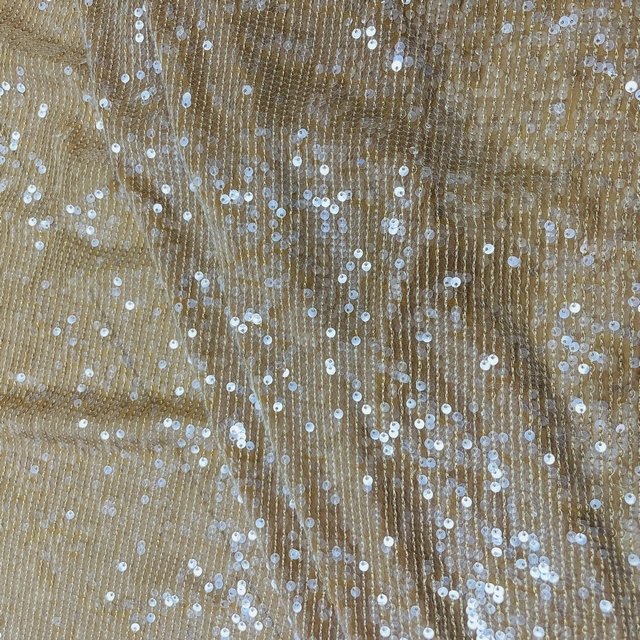 Design Cheap Luxury Full Tulle Embroidery transparent Sequin chiffon basic Fabric for high fashion dress