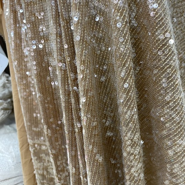 Design Cheap Luxury Full Tulle Embroidery transparent Sequin chiffon basic Fabric for high fashion dress