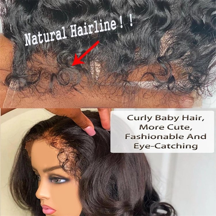 Body Wave 4c texture hairline wig 13x6 Lace Front Human Hair Wigs For Black Women HD Lace Frontal Wigs with Curly Baby Hair