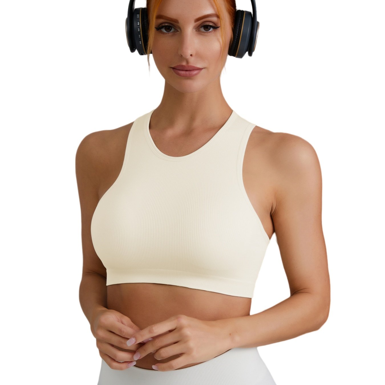 Wholesale Seamless Ribbed Yoga Gym Sport Tops For Women Fitness Running Sports Solid Vests