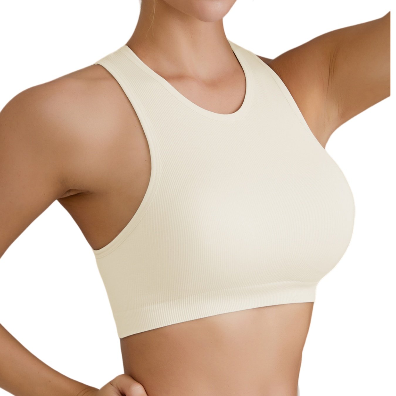 Wholesale Seamless Ribbed Yoga Gym Sport Tops For Women Fitness Running Sports Solid Vests