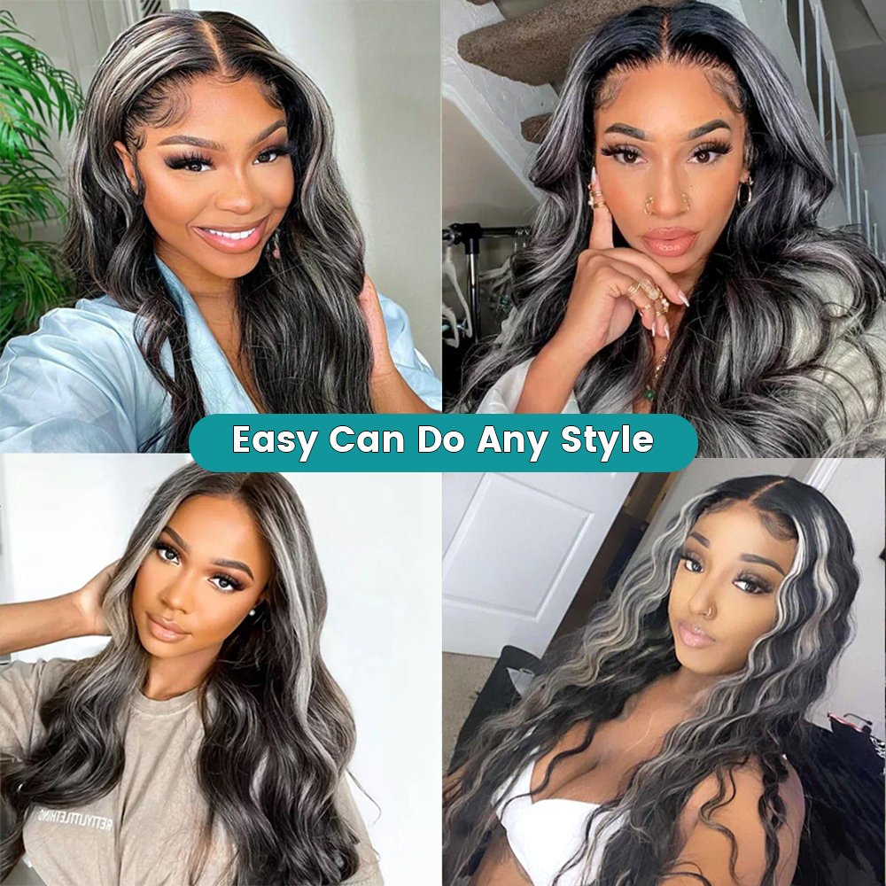 Highlight Lace Front Wigs Human Hair 13X4 1B/613 Straight Transparent HD Lace 150% 180% For Women Peruvian Ha