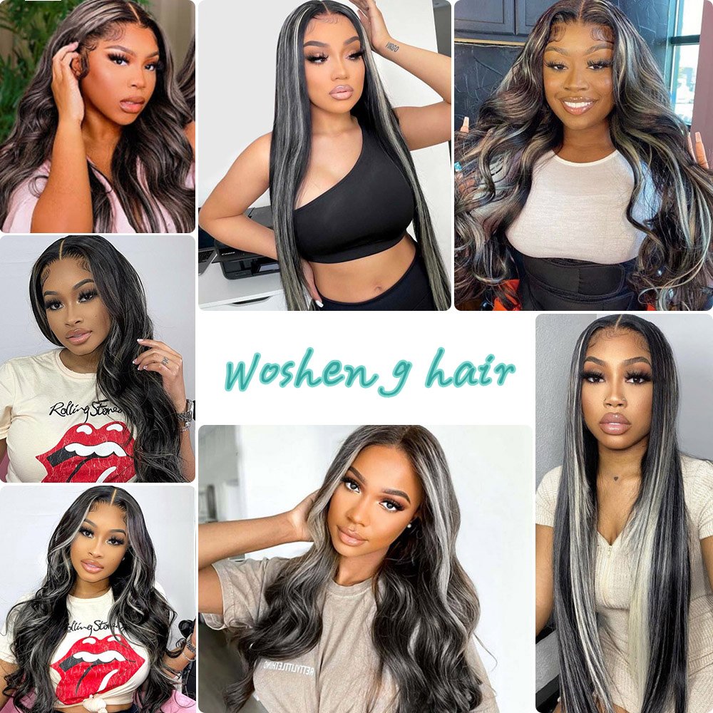 Highlight Lace Front Wigs Human Hair 13X4 1B/613 Straight Transparent HD Lace 150% 180% For Women Peruvian Ha