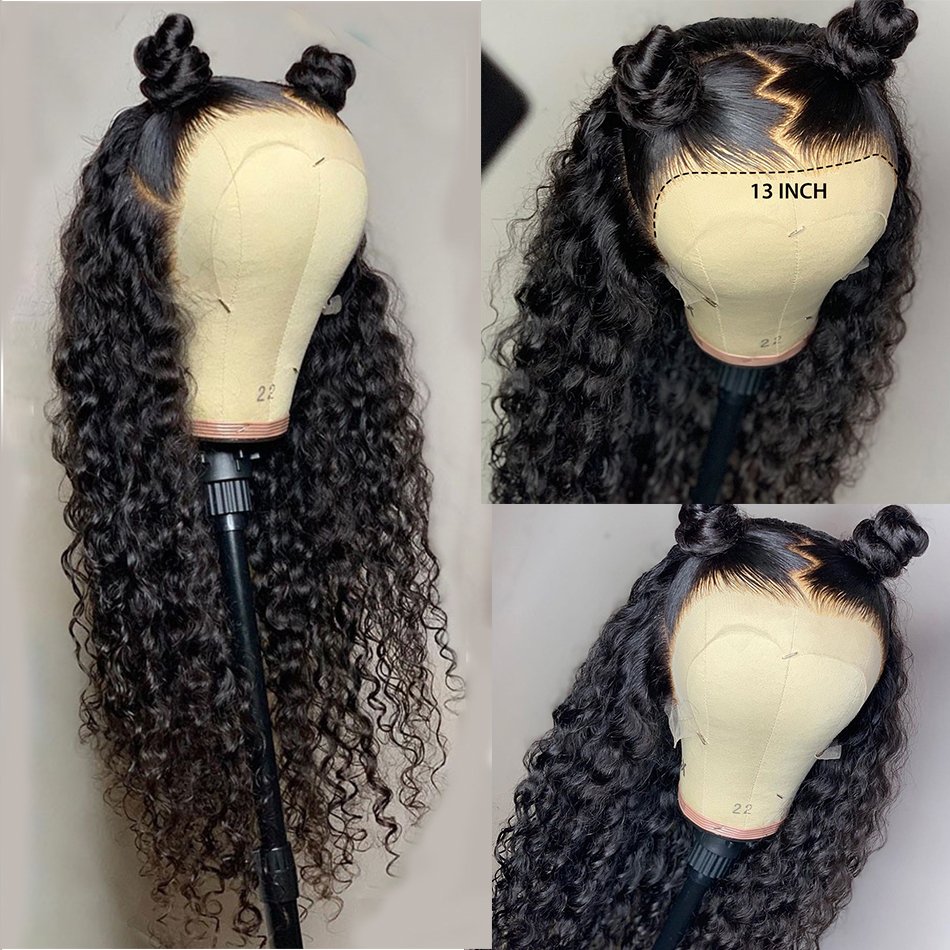 Wholesale Water Wave HD Lace Frontal Wig Pre Plucked Peruvian Human Hair Extension Wig For Black Women Full Lace Human Hair Wigs