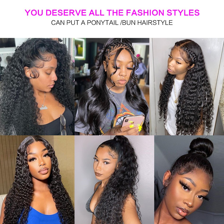 Wholesale Water Wave HD Lace Frontal Wig Pre Plucked Peruvian Human Hair Extension Wig For Black Women Full Lace Human Hair Wigs