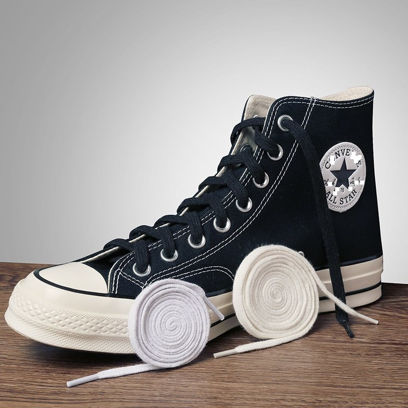 High quality Pure Cotton Cavas Shoelaces Flat Cotton material Shoe laces for Sneakers