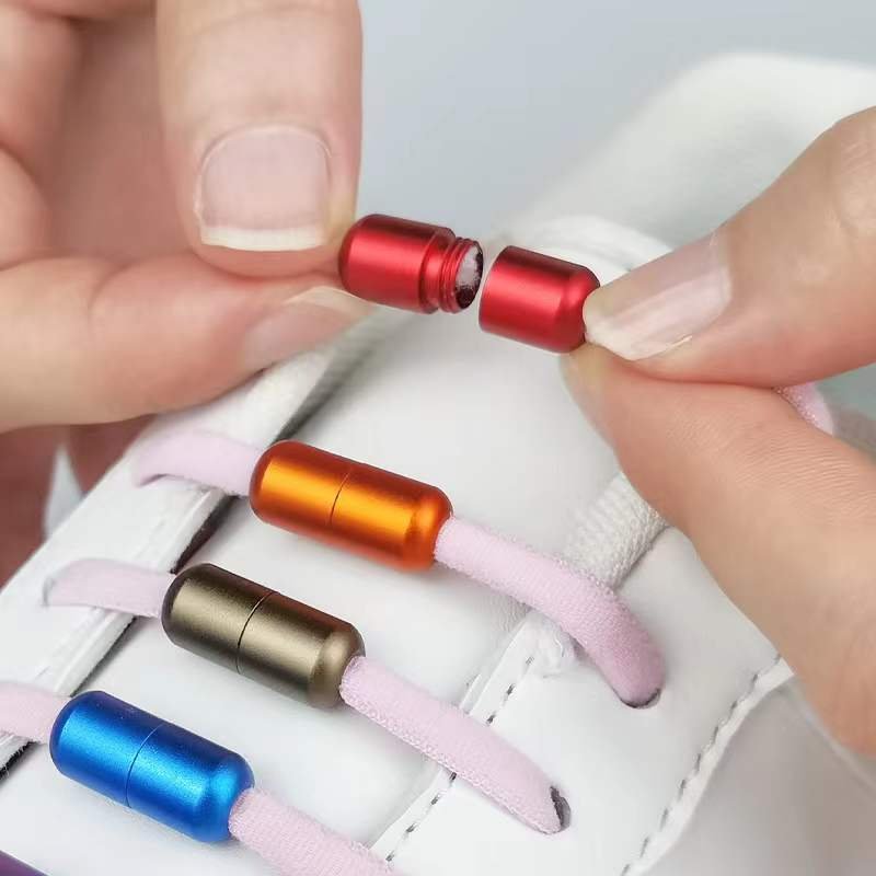 High quality Wholesale Custom Elastic No Tie 21 Colorful Shoelaces With Capsule Screw Locks Lazy Lace