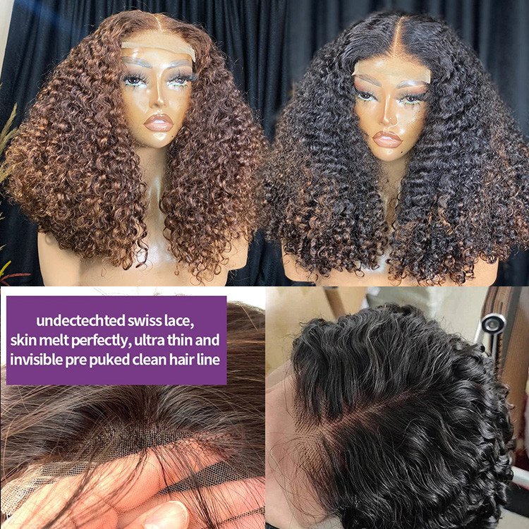 Raw hair wig vendor Vietnam front lace wig human hair wholesale glueless hd lace frontal double drawn curly wig