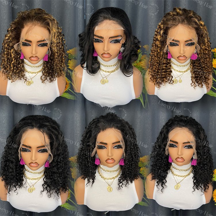 Raw hair wig vendor Vietnam front lace wig human hair wholesale glueless hd lace frontal double drawn curly wig
