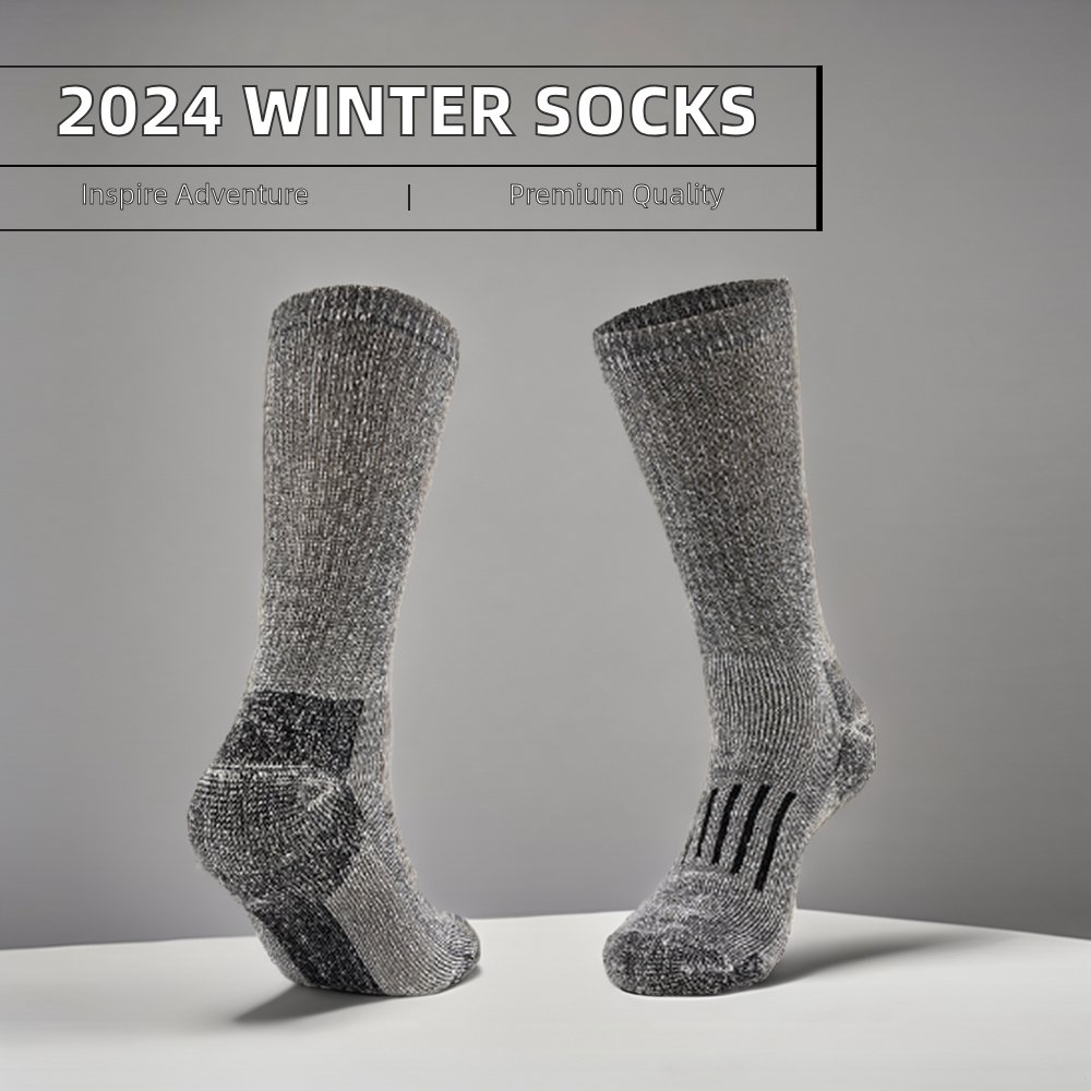 Jingwen Oem Calcetines2024 High Quality Winter Thermal Women's Wool Thick Crew Hiking Outdoor Socks