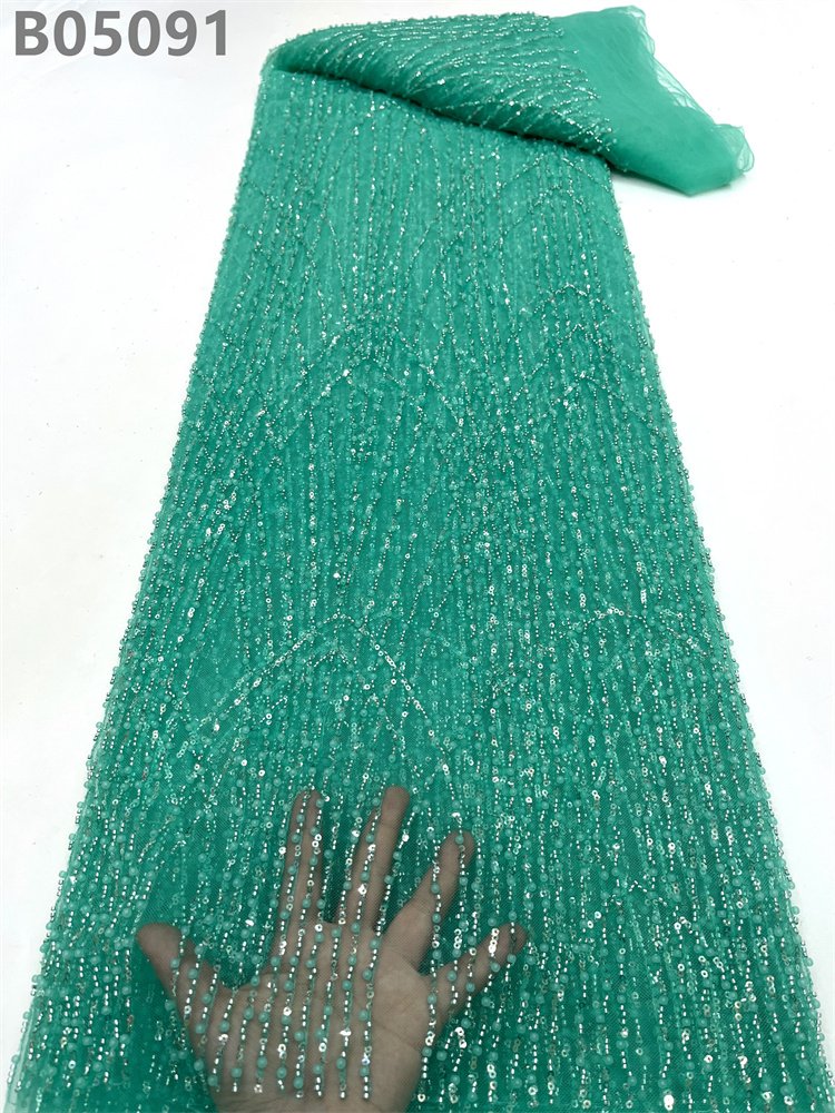 Hot Selling Glitter Gold Embroidery Lace Fabric Mesh Sequins Beads Lace Fabric For Evening Dresses