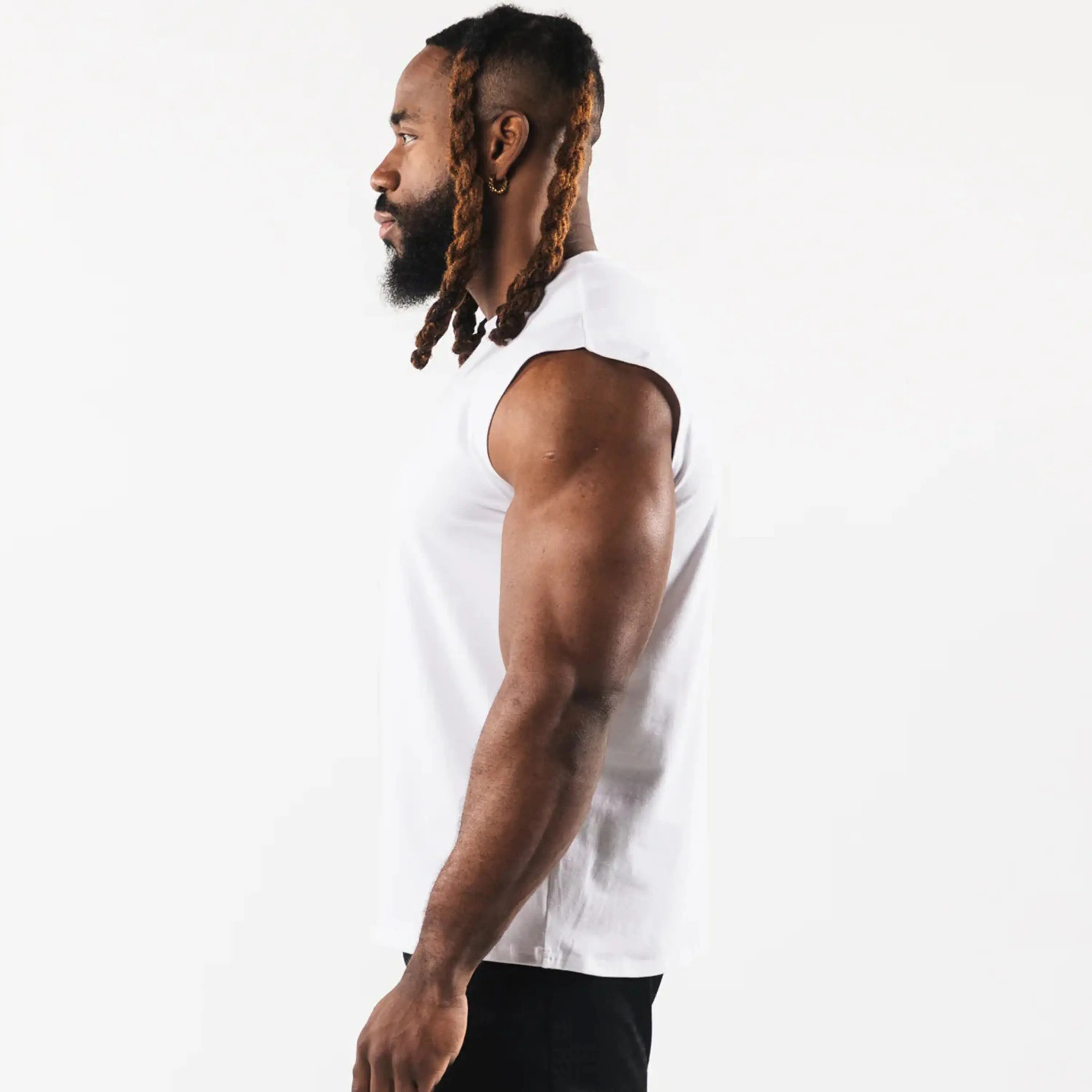 Custom Cotton Men's Muscle Gym Running Stringer Tank Tops Bodybuilding Fitness Tank Tops For Bodybuilder