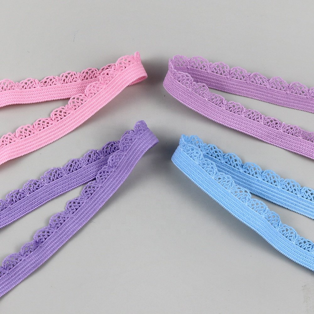 Factory custom lingerie stretch lace trim ear design elastic band webbing for underwear