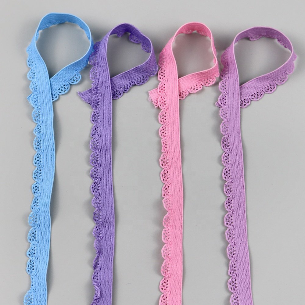 Factory custom lingerie stretch lace trim ear design elastic band webbing for underwear